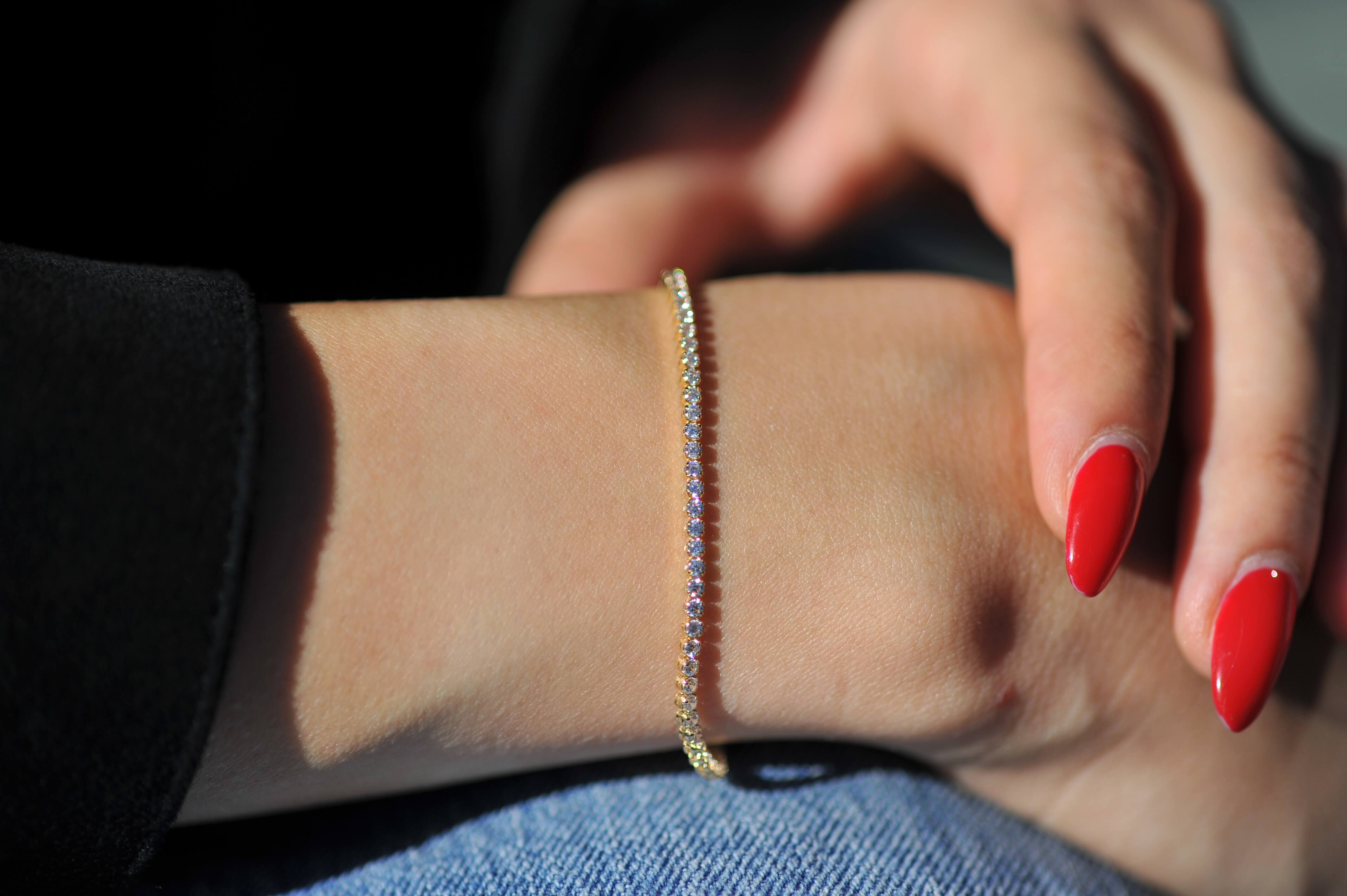 14k Solid Gold Tennis Bracelet